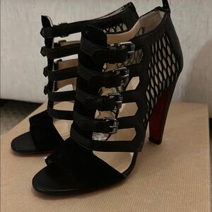 Christian Louboutin black suede and Leather heels